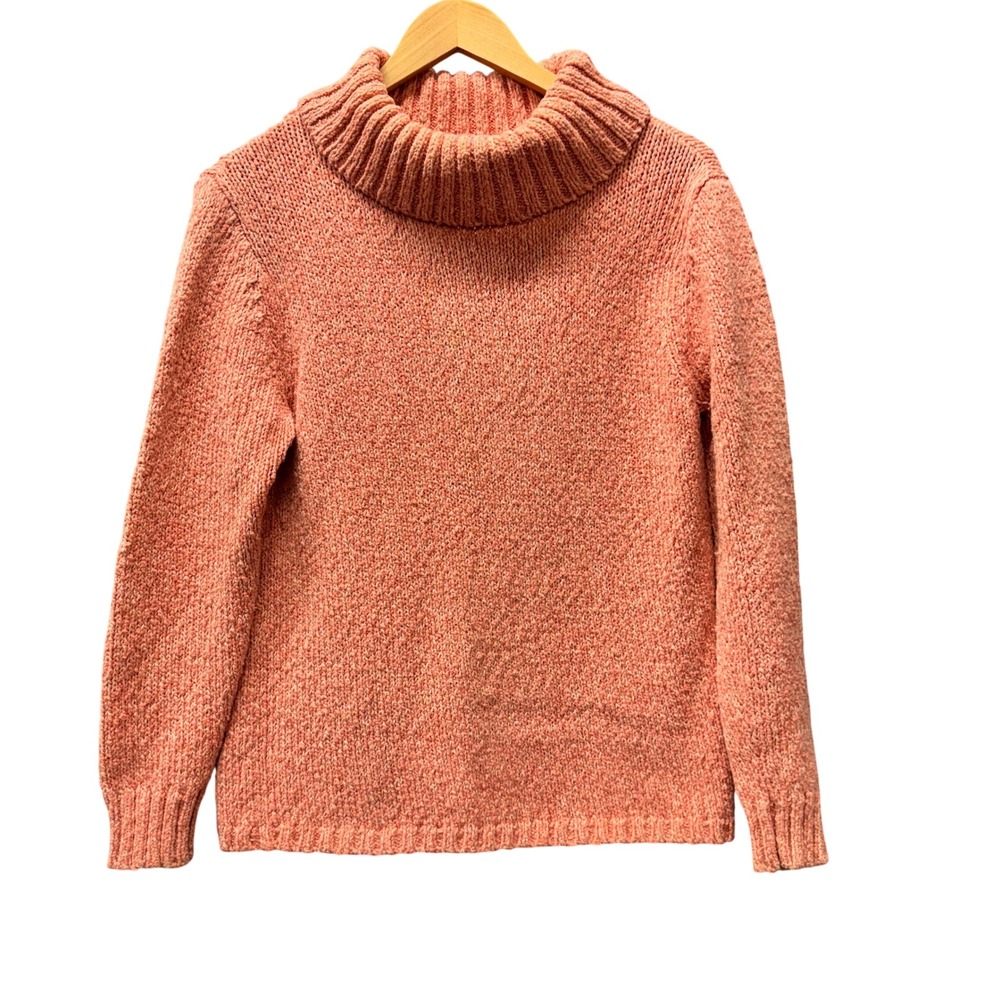 Pendleton Sweater Womens Medium Chunky Cowl Neck Pink‎ Cotton Knit Vintage